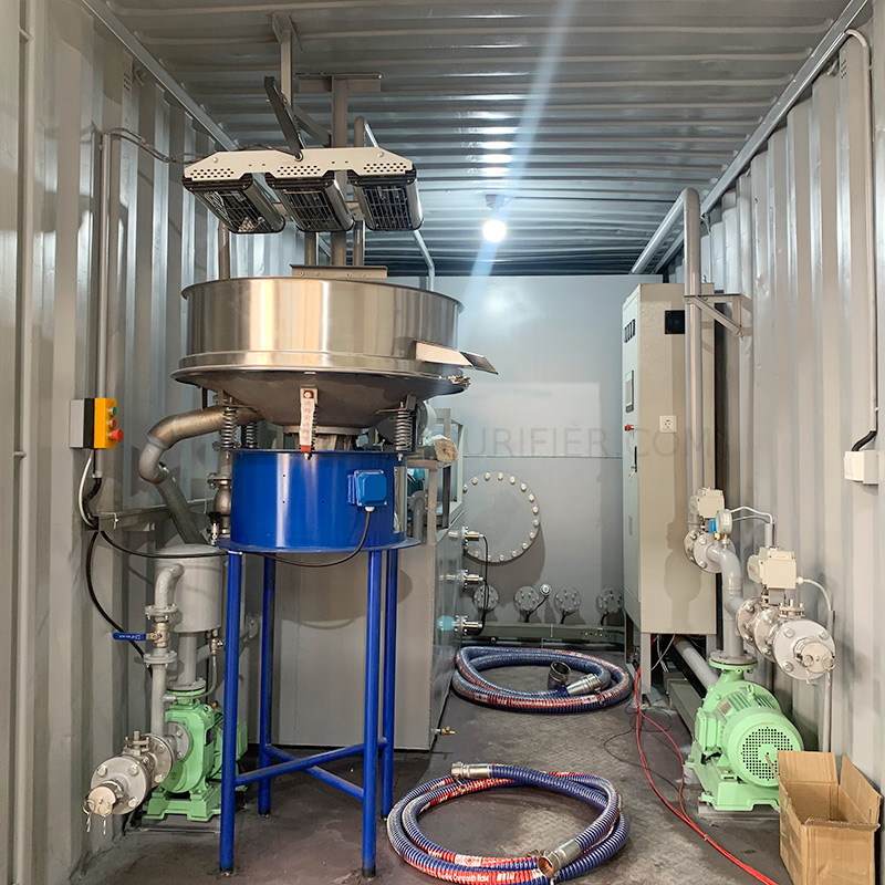 Sistema de regeneración de aceite de transformador ZYD-IT con contenedor